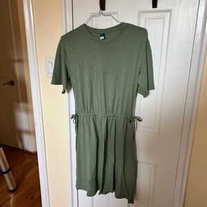 Drawstring cinch waist tshirt dress